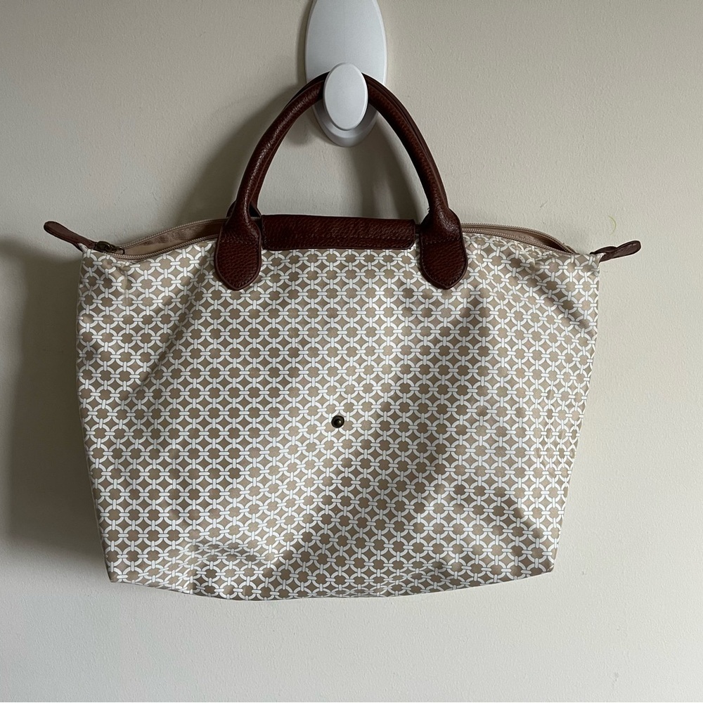 Barth & McCallig Lightweight Foldable Bird Embellished Tote With Leather Trim - Picture 5 of 15